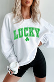 White St. Patricks LUCKY Graphic Corded Sweatshirt