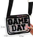 Black GAME DAY Rugby Football Clear Shoulder Bag
