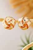 Gold Plated Textured Knot Stud Earrings