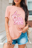 Pink Floral Bow Bunny Graphic Tee