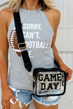 Black GAME DAY Rugby Football Clear Shoulder Bag