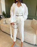 Lace Long Sleeve Pocket Design Jacket Casual Loose Fit Jacket