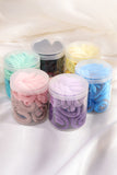 Black 50pcs/box Solid Simple High Elastic Hair Ties