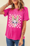 Rose Red Plaid Bubble Gum Rabbit Graphic Eater T Shirt