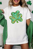 White Dreamy Clover Print St Patricks Day Tunic T Shirt