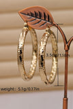 Gold Plated Diamond Cut Large Hoop Earrings