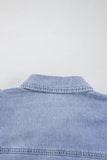 Dusk Blue Denim Pinup Folded Cap Sleeve Shirt