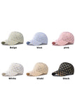 Light Pink Checkered Print Adjustable Baseball Cap