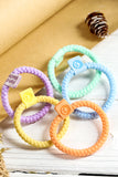 Pink 5Pcs Smile Face Tab Braided Hair Tie Set