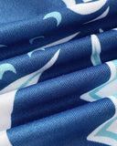 Tropical Print Plunge V Neck Waist Cutout Boho Maxi Dress Three Quarters Tied Detail Elastic Waist Back Vacation Dress