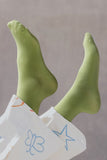 Grass Green Solid Soft Crew Socks