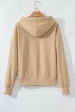 Parchment Zipped Pocket Cozy Drawstring Hoodie