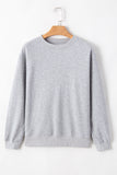 Light Grey Plain Drop Shoulder Crewneck Pullover Sweatshirt