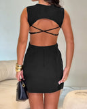Square Neck Sleeveless Sexy Backless Skirt
