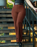 High Waist Straight Leg Work Pants Business Casual Trousers