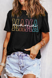 Black MAMA Crew Neck Graphic Tee