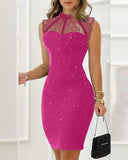 Glitter Contrast Lace Party Dress