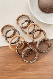 Light French Beige 5Pcs/Set Animal Pattern High Elastic Hair Tie