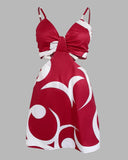 Floral Print Spaghetti Strap Hollow out Romper Casual Slim Fit Dress Jumpsuit