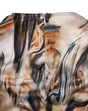 Marble Print Overlap V Neck Wrap Front Ruched Vacation Dress Casual Cinched Waist Zipper Back Mini Dress