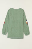Grass Green Christmas Nutcracker Graphic Corded Pullover Sweatshirt