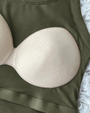 ChicMe Built in Bra Ribbed Round Neck Tank Top