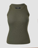 ChicMe Built in Bra Ribbed Round Neck Tank Top