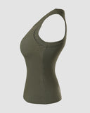 ChicMe Built in Bra Ribbed Round Neck Tank Top