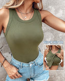 ChicMe Built in Bra Ribbed Round Neck Tank Top