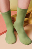 Grass Green Solid Soft Crew Socks