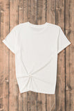 White Crawfish Bow Printed Casual T Shirt
