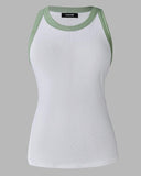 Contrast Binding Tank Tops Summer Sleeveless Basic Cami Top Shirt Slim Knit Ribbed Racerback Blouses