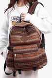 Coffee Vintage Pattern Multi Compartment Large Capacity Backpack
