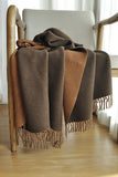 Chestnut Bohemian Fringe Trim Textured Scarf