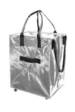 Silvery Foldable Rolling Large Shopping Tote Bag