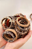 Light French Beige 5Pcs/Set Animal Pattern High Elastic Hair Tie