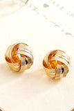 Gold Plated Textured Knot Stud Earrings