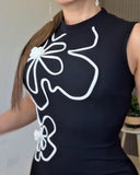 Floral Print High Neck Sleeveless Elegent Jumpsuit