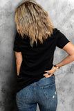 Black Sequin Leopard Clover Graphic Crewneck St Patrick Tee