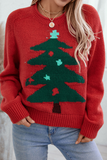 Racing Red Christmas Tree Graphic Crew Neck Sweater