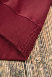 Burgundy Solid Fleece Lined Drop Shoulder Terry Sweatshirt