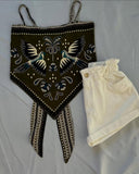 2 Pieces Outfit Floral Print Spaghetti Strap Sleeveless Tank and Casual Shorts Set