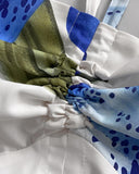 2 Pieces Outfit Floral Print Halter Slit Long Top and Casual Drawstring Shorts Set with Pockets