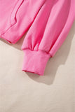 Bonbon Solid Kangaroo Pocket Half Zipper Oversized Hoodie