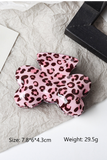 Pink Leopard Print Bow Knot Shape Hair Claw Clip