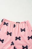 Pink Bow Printed Short 2pcs Lounge Set