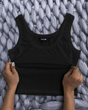 Scoop Neck Sleeveless Ribbed Tank Top Cami Tee Shirts