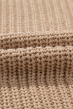 Khaki Mix Textured Knit Colorblock Patchwork Sweater