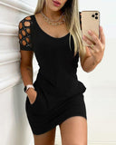 Rhinestone Hollow Out Bodycon Dress