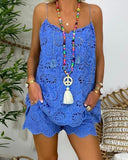 Eyelet Embroidery Tassel Top & Shorts Set